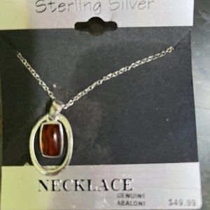 Silver and Abalone vintage necklace NWT